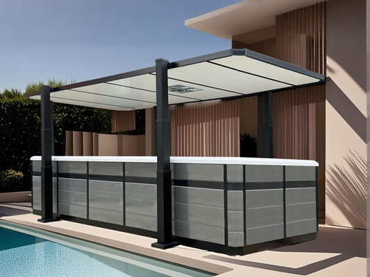 swim spa with automated rising cover