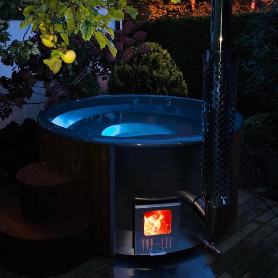 Log Fire Round 200 Hot Tub