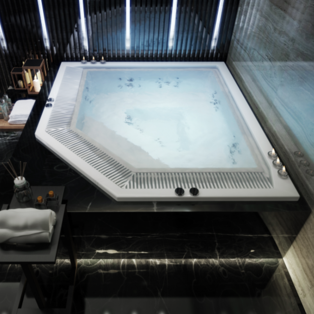 Corner overflow spa lifestyle