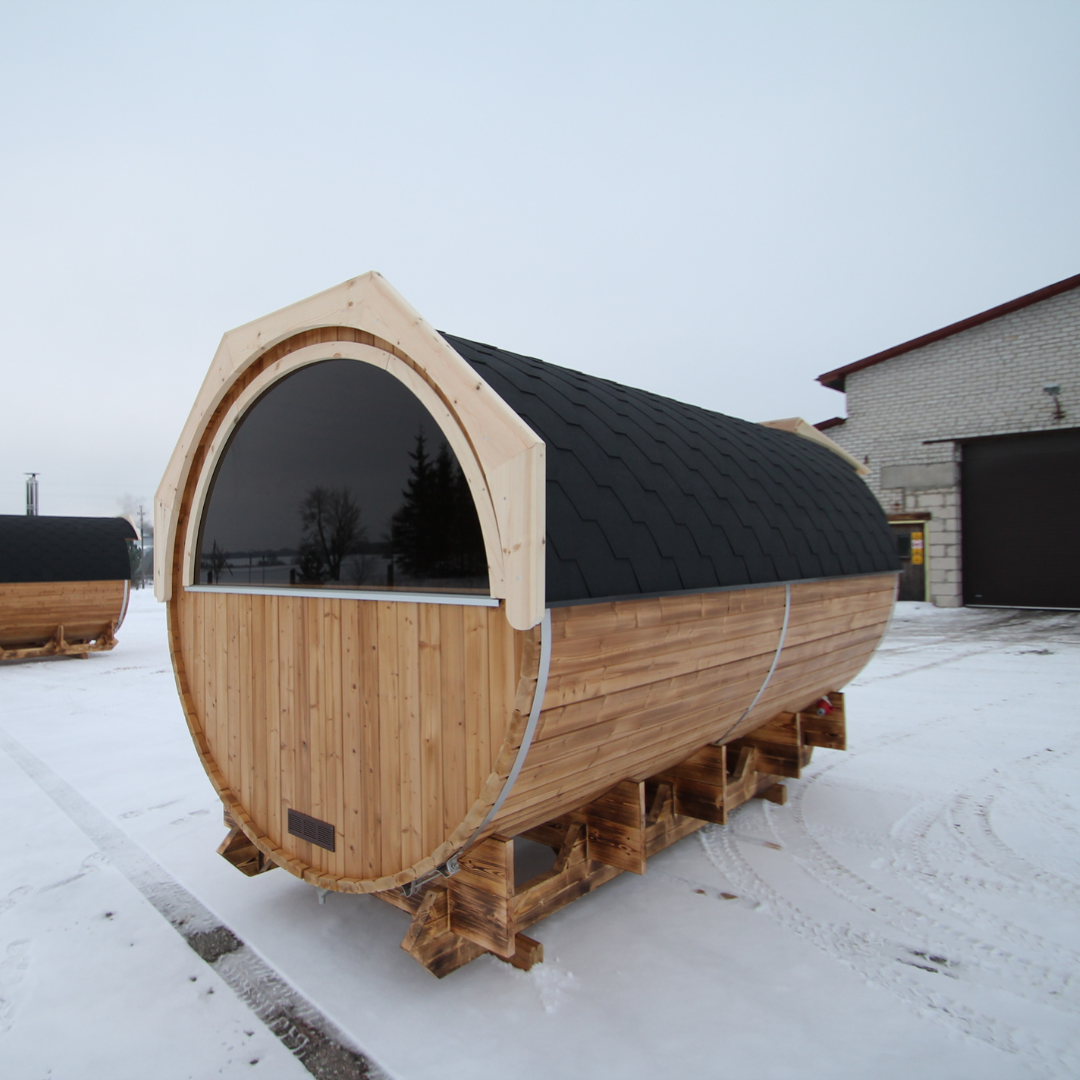 Deluxe Barrel Sauna 4.2m