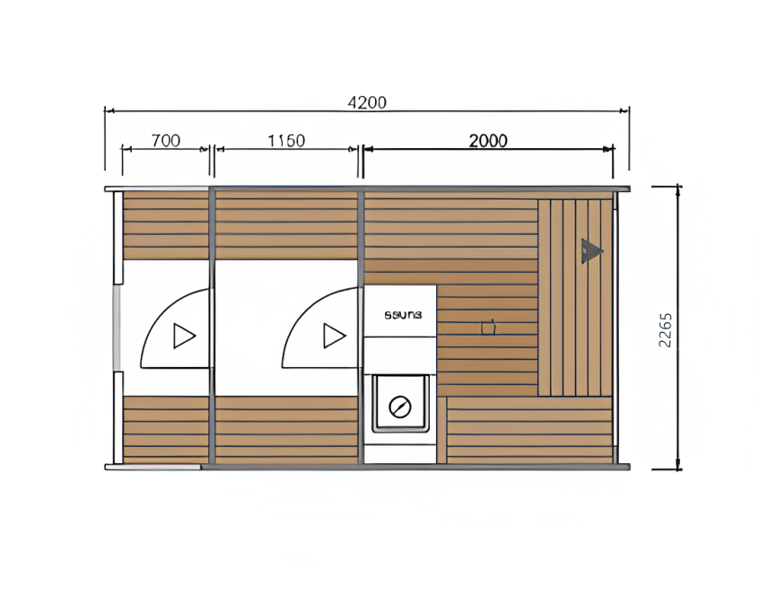 Deluxe Barrel Sauna 4.2m