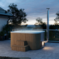 Log Fire Cube Hot Tub
