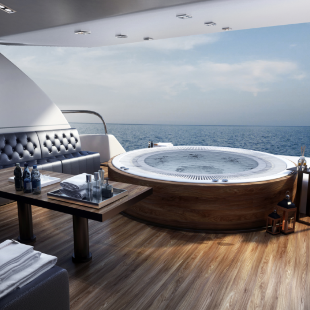 Round verflow spa marine