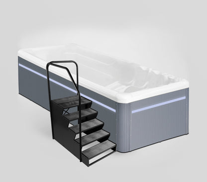 Hot tub with steps on a gray background