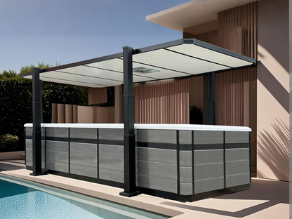 swim spa with automated rising cover