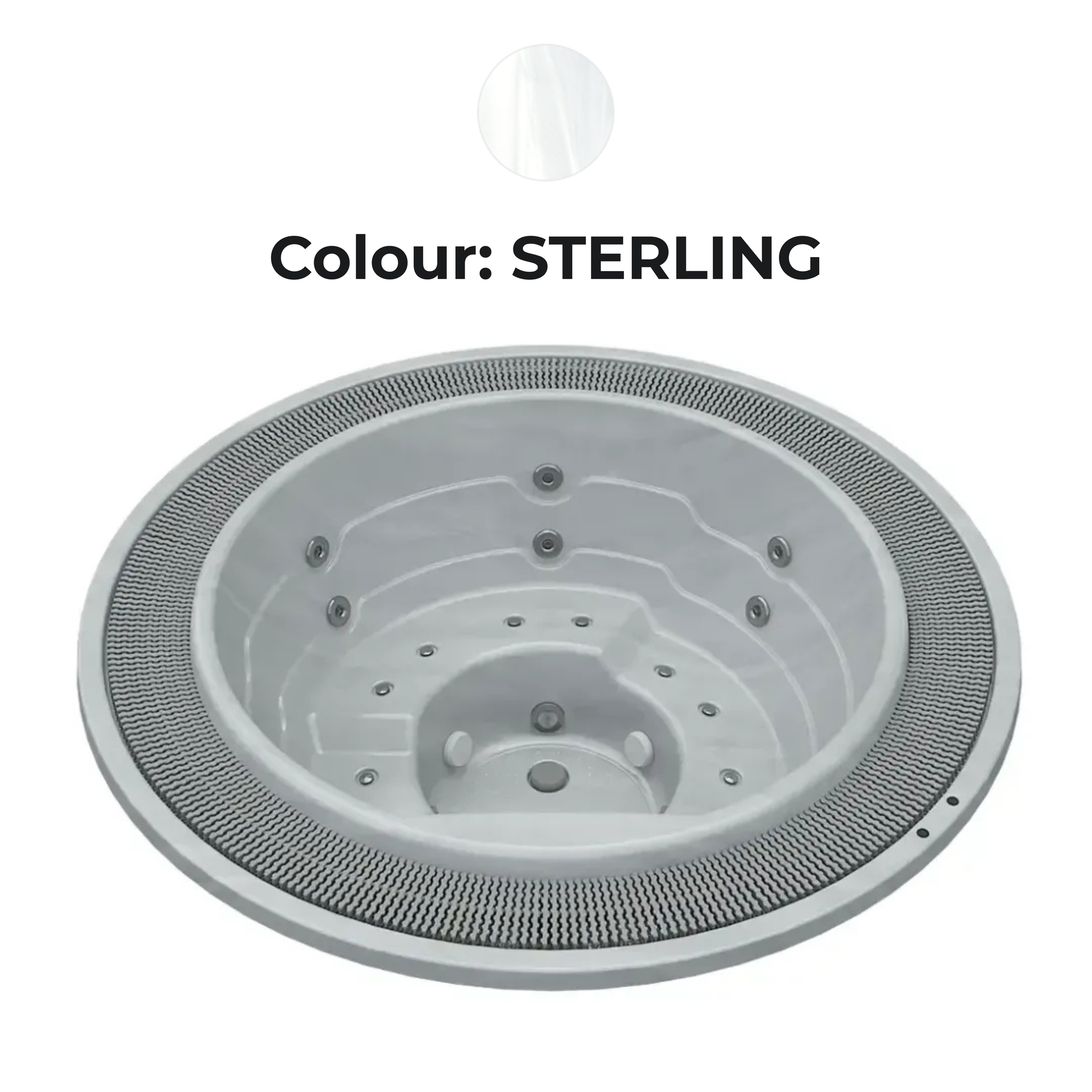 grey white colour swatch on commercial hot tub 
