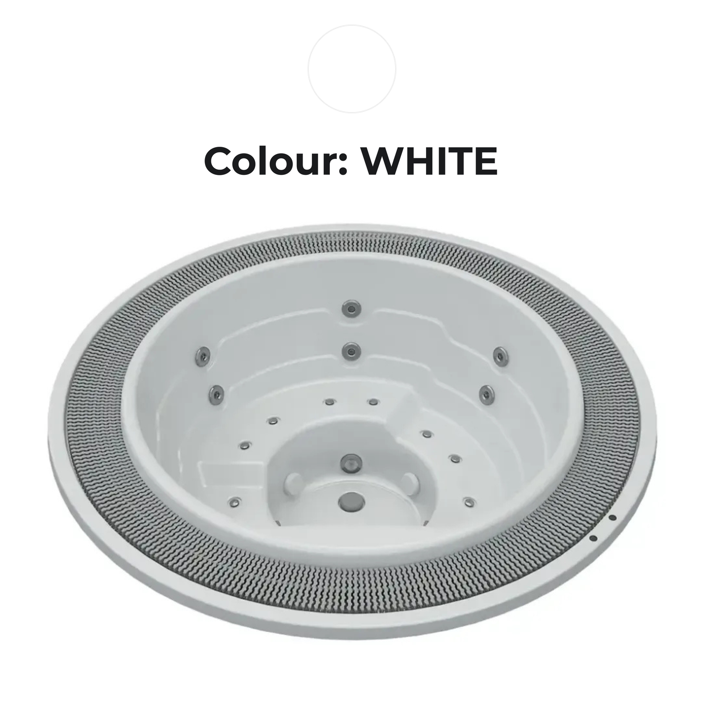white colour swatch on commercial hot tub 