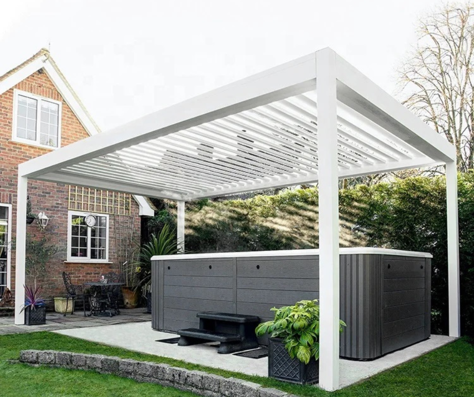 Swim Spa under an EZ Cover Pergola