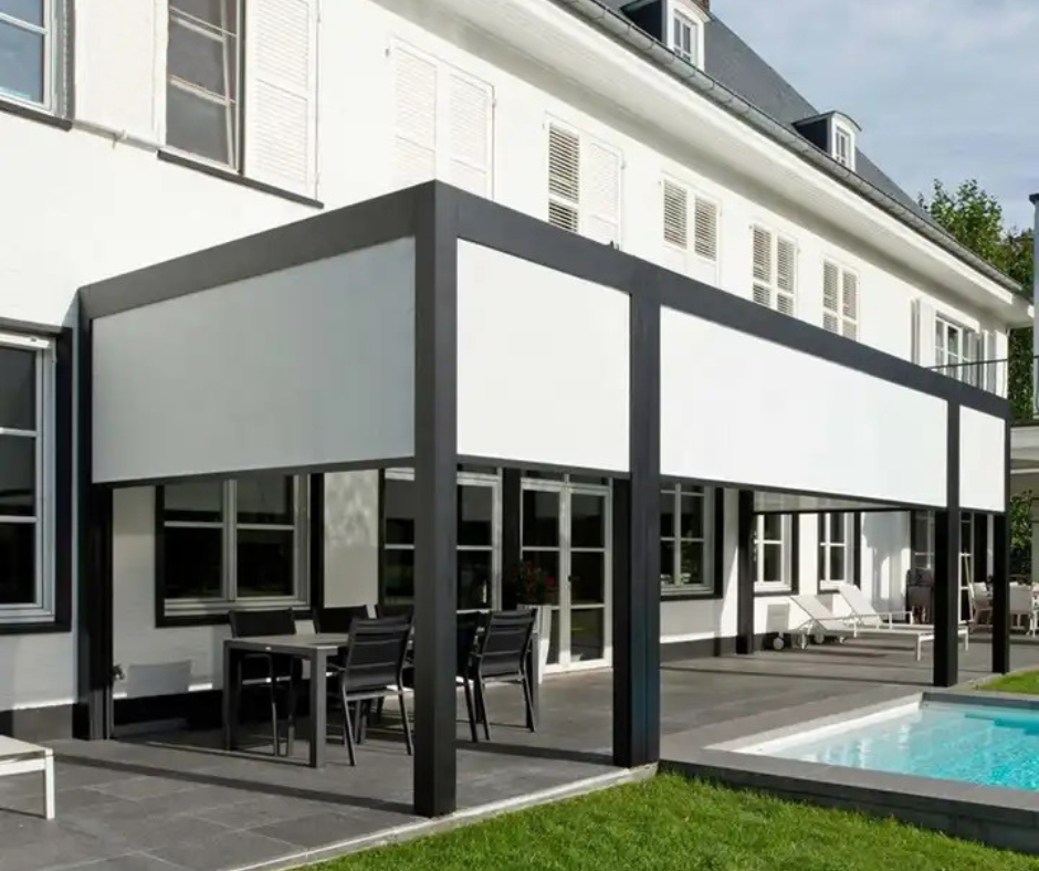 EZ Cover Pergola with roller blinds