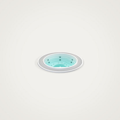 circular round white hot tub with water on a white background