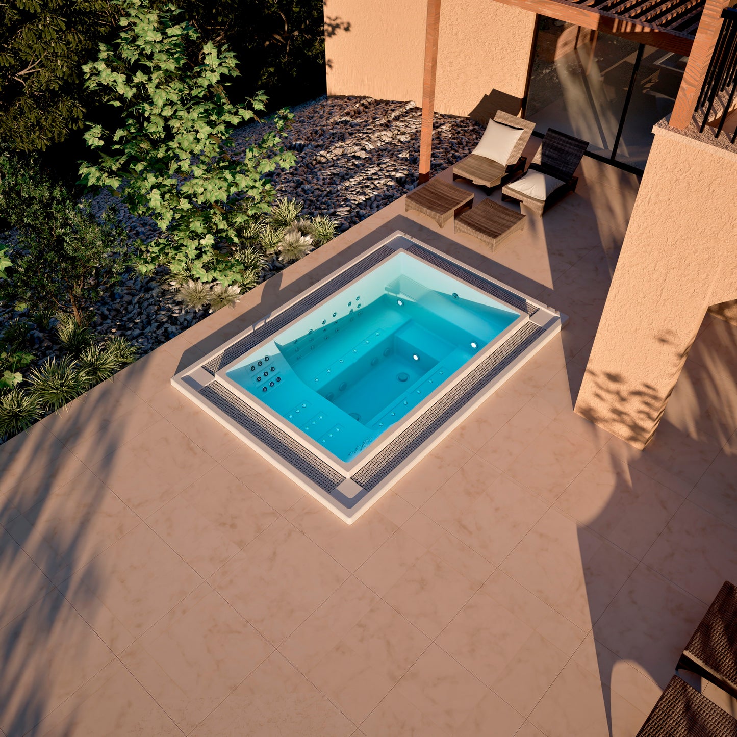 Aquavia Kauai Infinity Rectangular Commercial Hot Tub – 3.4 x 2.40m