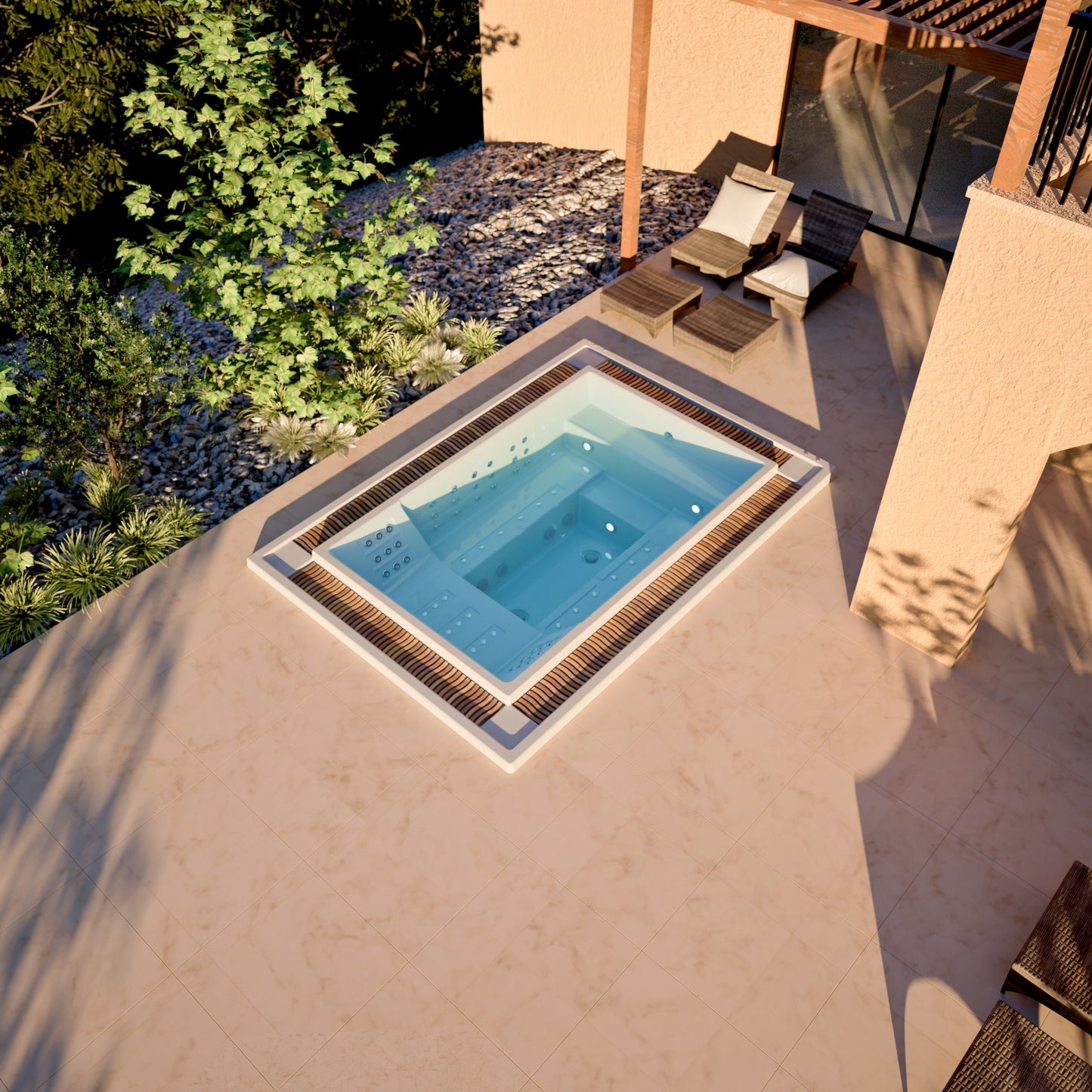 Aquavia Kauai Infinity Rectangular Commercial Hot Tub – 3.4 x 2.40m