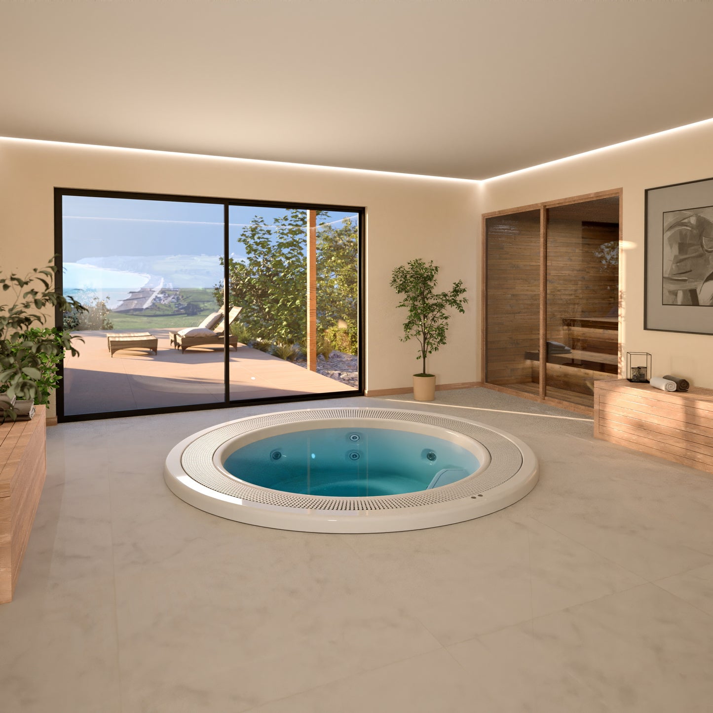 Aquavia Martinique Circular Infinity Commercial Hot Tub – 2.5m