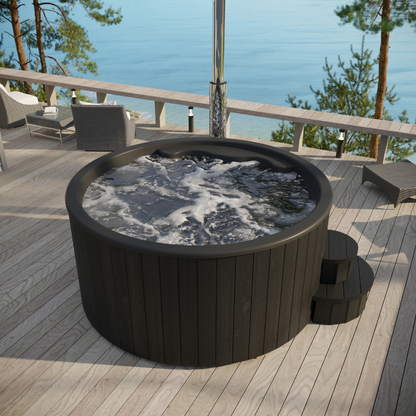 Log Fire Round 200 Hot Tub