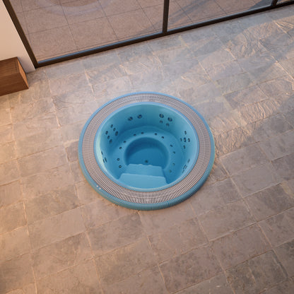 mosaic hot tub installed inground