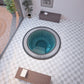 mosaic hot tub in the colour fusian installed in groun