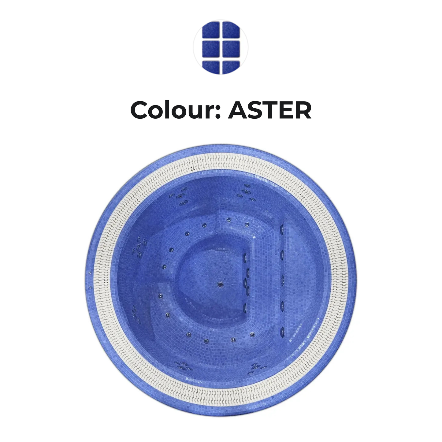 Aquavia Oasis 40 Circular Tiled Mosaic Hot Tub  - 2.5m