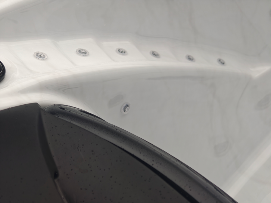 Close up of LED Light fitted to hot tub