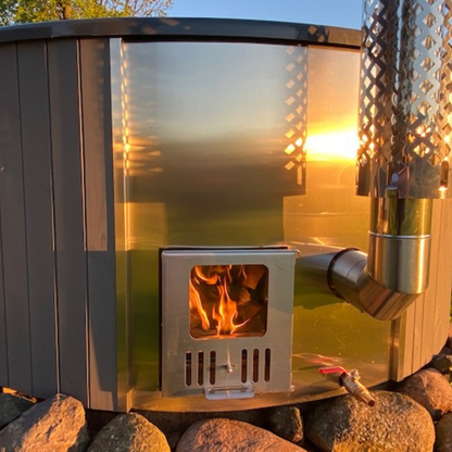 Log Fire Round 220 Hot Tub