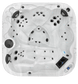 Top view of a hot tub with hydro massage jets on a white background