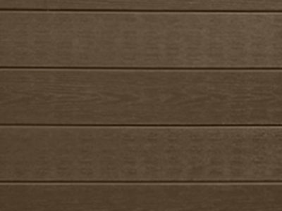 Close up of brown hot tub cabinet