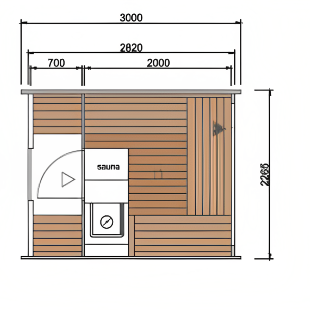 Deluxe Barrel Sauna 3m