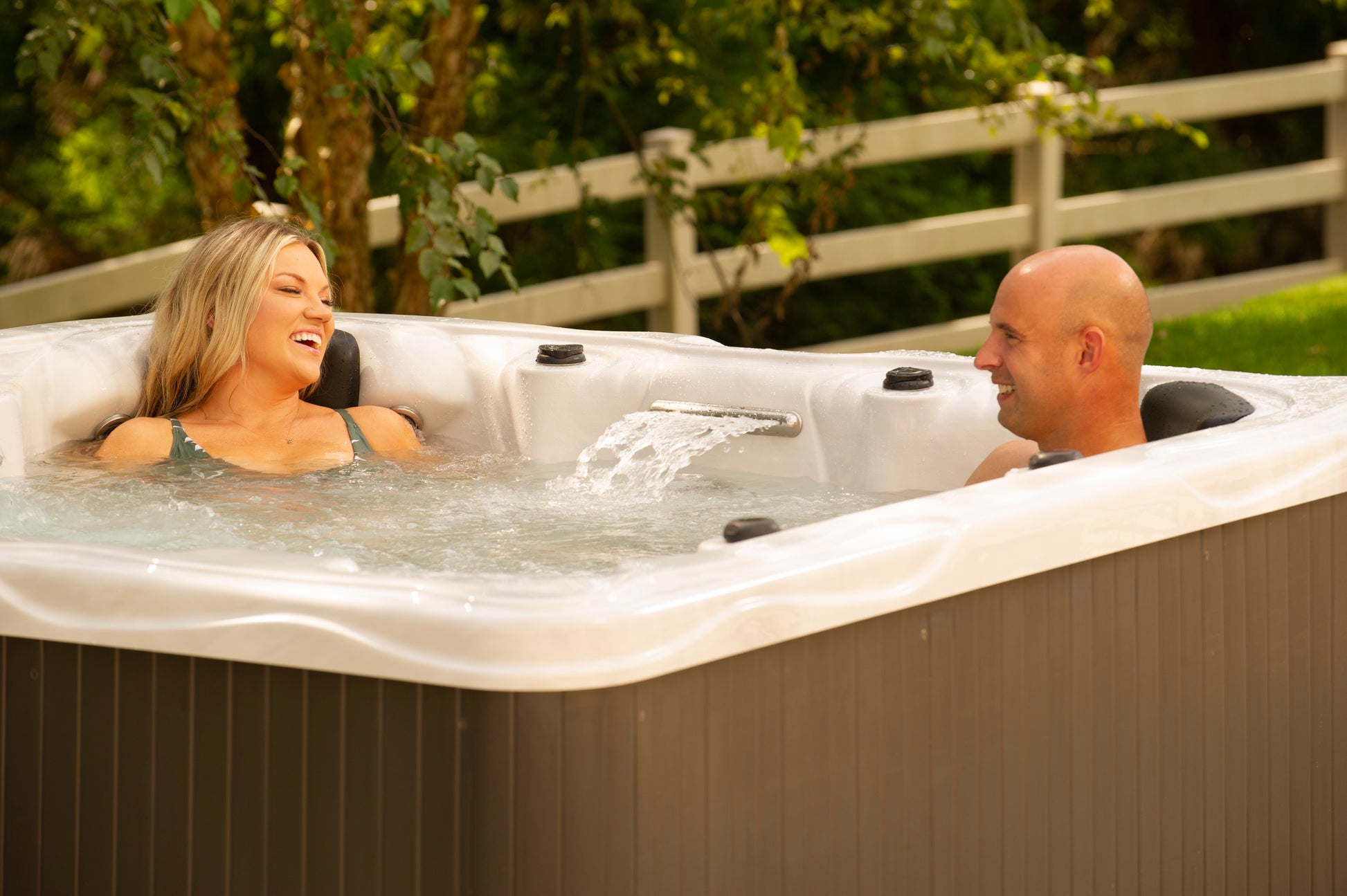 Catalina CS-6 Hot Tub Couple Laughing