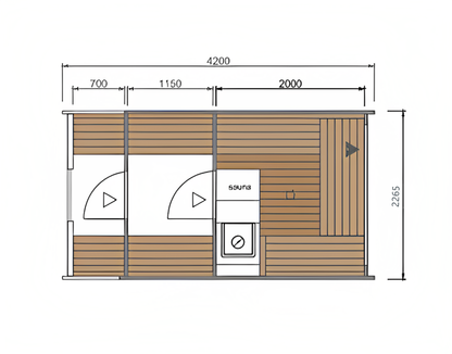 Deluxe Barrel Sauna 4.2m