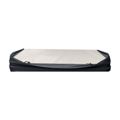 grey hot tub cover open